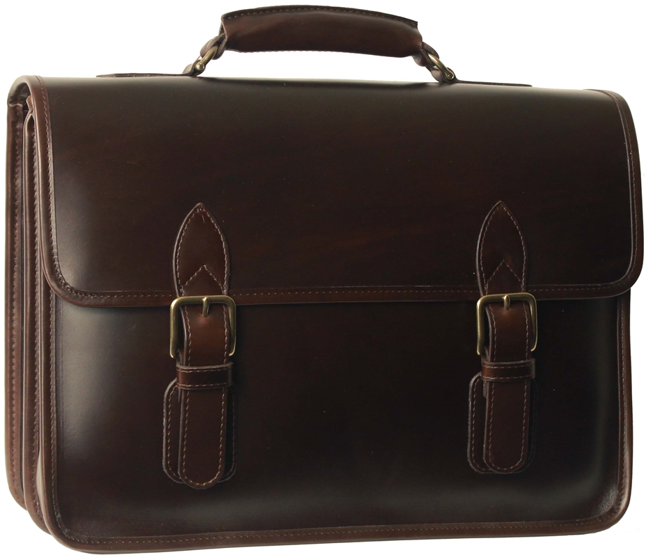 Organizer leather briefcase. Made in USA | Customhide.com